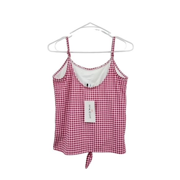 Pink Desert Women's Poly Stretch Gingham Adjustable Strap Top - M - Picture 5 of 7